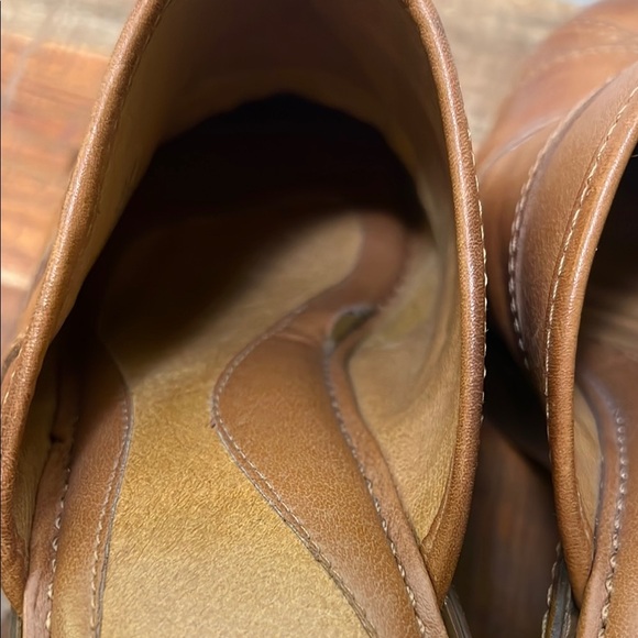 NURTURE ALESSIA women's BROWN LEATHER fashion MULES Clogs HEELS SZ 10 - Picture 6 of 9